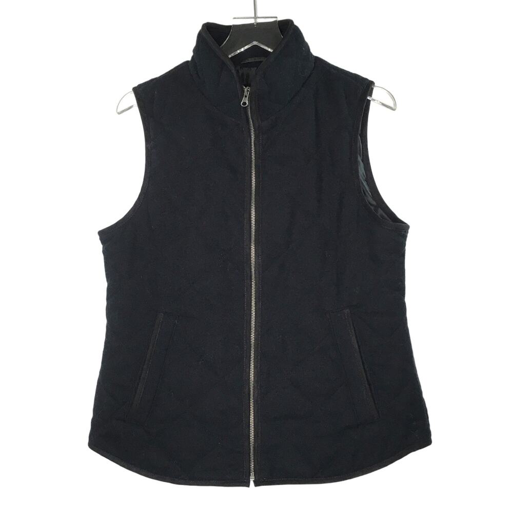 Haven Outerwear M NEW Womens Black Cotton Vest Full Zip Quilted Texture